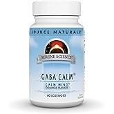 Source Naturals Serene Science, GABA Calm - Supports A Calming Mood, Quick Dissolving Orange Flavor - 60 Lozenges