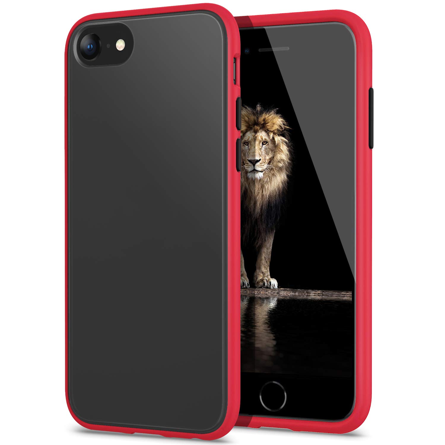 Yatwin Shockproof Series Compatible For Iphone Se Case Iphone 7 And Iphone 8 Shockproof Phone Case Cover Also Compatible For Iphone 6 6s Case Fashion Color Buttons Size 4 7 Red Buy