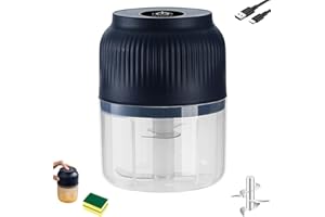 Electric Garlic Chopper, Mini Portable Veggie Cutter with 4 Sharp Stainless Steel Blades, 300ml Wireless Electric Food Choppe