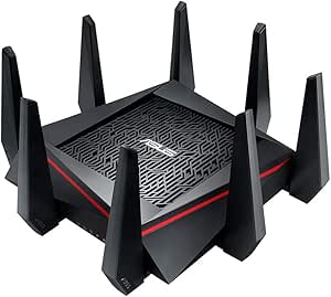Amazon Com Asus Rt Ac5300 Ac5300 Tri Band Wifi Gaming Router Mu Mimo Aiprotection Lifetime Security By Trend Micro Aimesh Compatible For Mesh Wifi System Wtfast Game Accelerator Black Computers Accessories