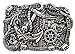 Italian Artisan Crafted Belt Buckle - Steampunk Pirate Design (Silver)