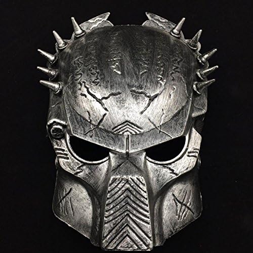 MASK PARTY - Halloween Killer Clown Horror Party Deluxe Costume Prop Masquerade Prom Carnival Mask (Silver)