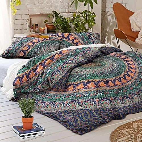 Tanya Handicrafts Mandala Duvet Cover 3 Pieces Set Bohemian Bedding Duvet Cover Set Donna Cover (King Size)