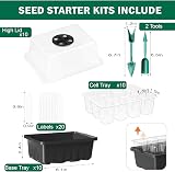 WY8 10 Pack Seed Trays 120 Cells with Dome Base Humidity Adjustable Grow Kit view 3