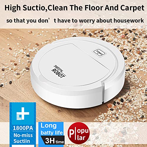 Robot Vacuum Cleaner, Ultra Slim Quiet, Cleans Hard Floors to Medium-Pile Carpets,Integral Memory Multiple Cleaning Modes Vacuum Best for Pet Hairs