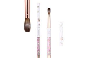 Acrylic Nail Brush Size 8,KEMEISI 100% Pure Kolinsky Nail Art Brushes Sturdy Handle Oval Shaped Acrylic Powder Nail Design Tools for Professional Manicure DIY Home Salon (White)