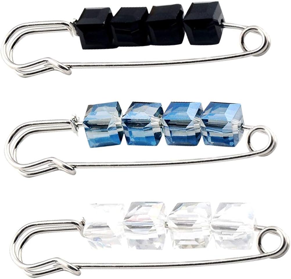 FENICAL 3pcs Cristal de seguridad Pin Broche Cardigan Sombrero Bufanda Broche Broches Joyería