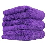 Chemical Guys MIC35803 Purple 3 Pack Happy Ending Edgeless Microfiber Towel, 16" x 16", 3 Pack