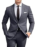 Amyox Mens Formal Suit Jacket Pants Set Slim Fit