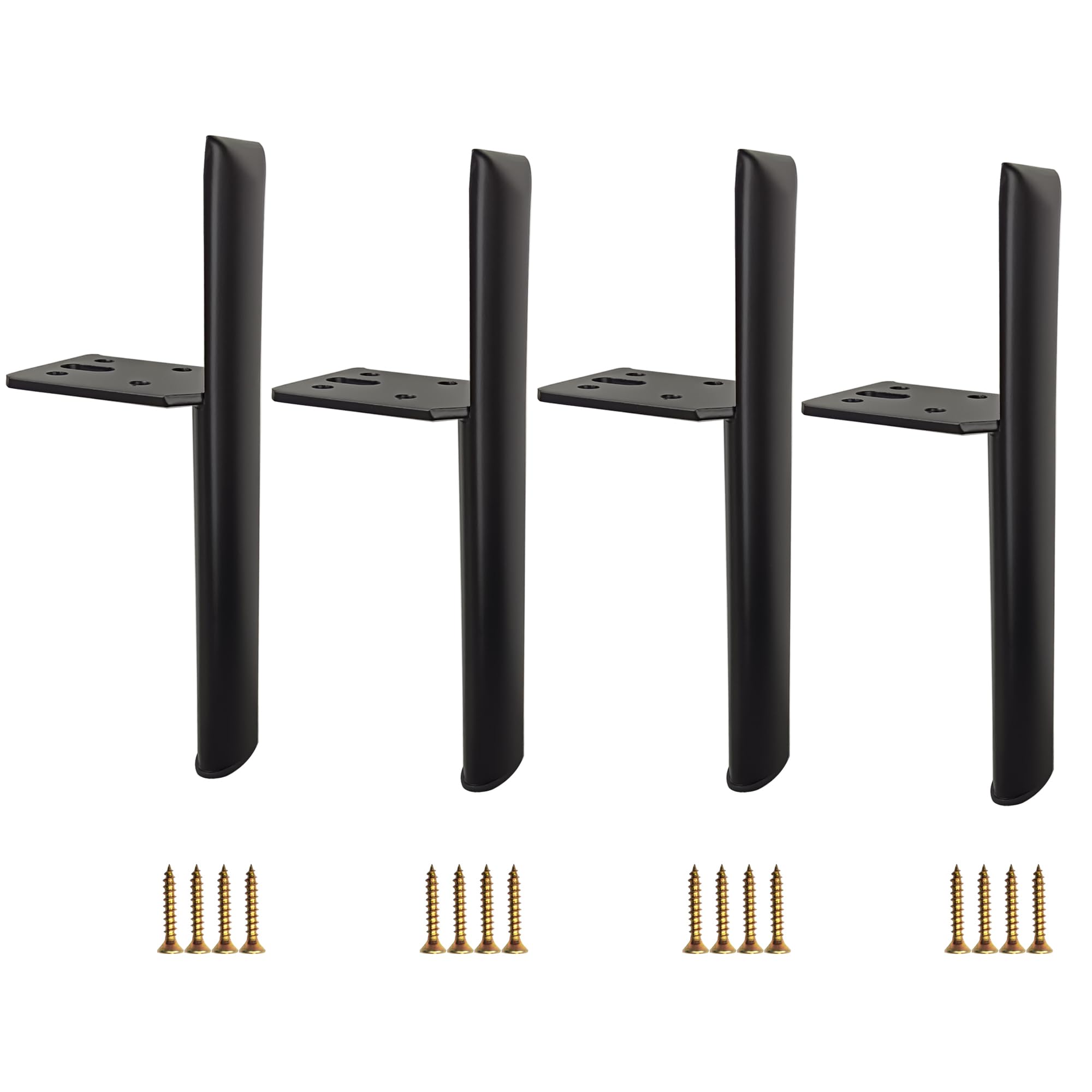 Photo 1 of Kualuzt Furniture Legs with Mounting Screws,6 inch Legs Black Metal, Set of 4 for Sofa Side Table Coffee Table (Black, 6 inch)
