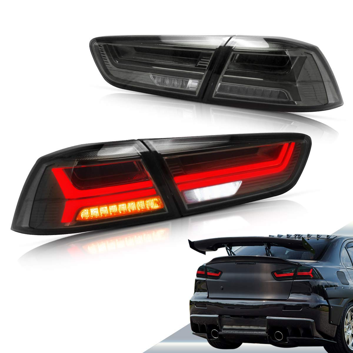 VLAND Led Tail lights Compatible with Mitsubishi Lancer & EVO X 2008