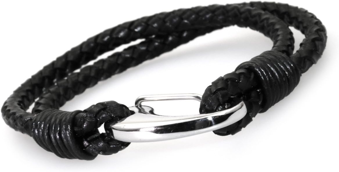 GENUINE LEATHER BRACELET BLACK Hope Surfer Hook Leather Shamballa Bracelet Z06