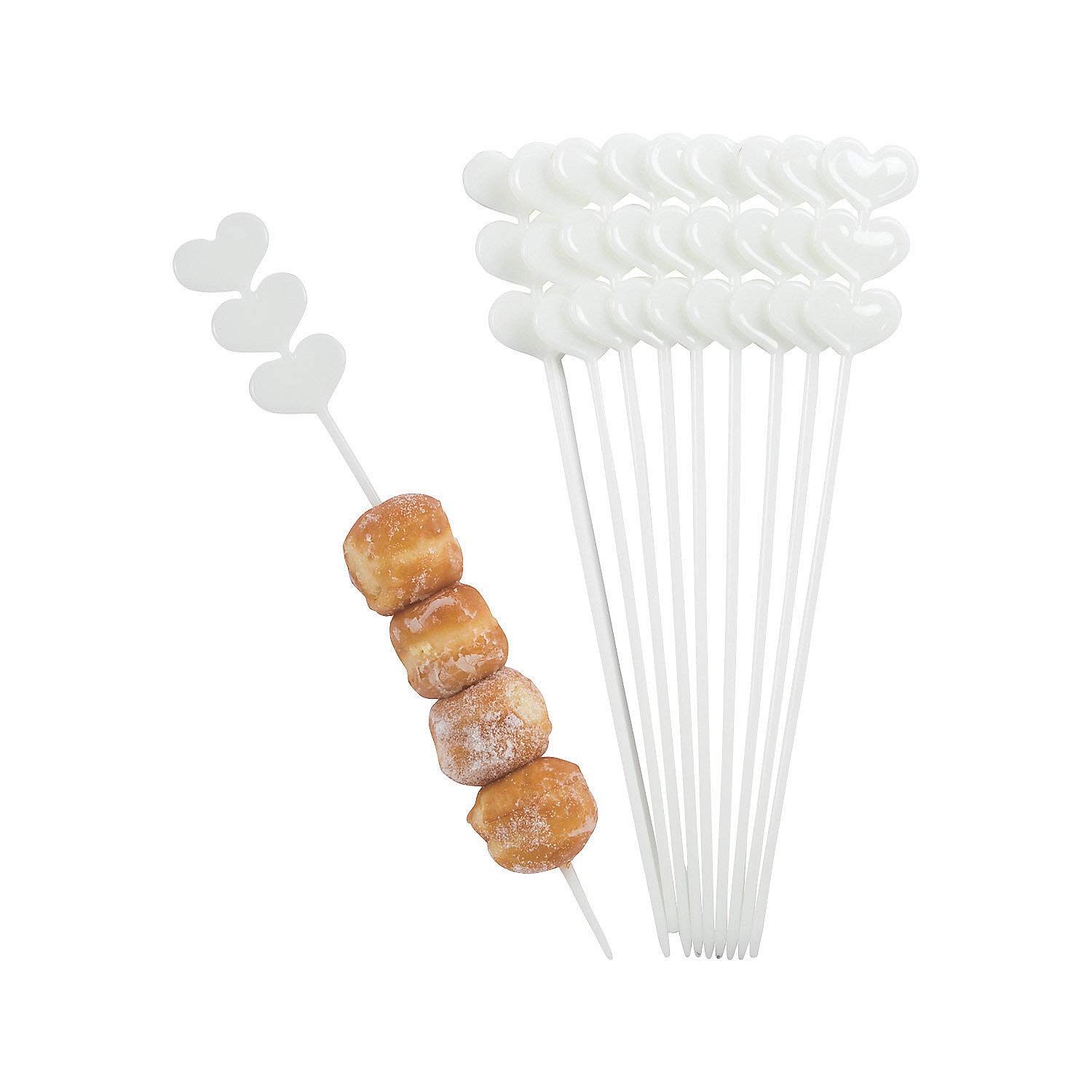 Photo 1 of Plastic Heart Skewers - 25 skewers - for fruit kabobs, garnishes and events