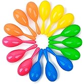 LovesTown 15PCS Plastic Mini Colorful Maracas for Kids Toy Musical Instruments Noisemaker for Party Favors Toddlers Gift