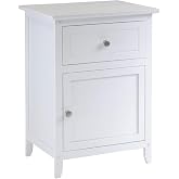Winsome Eugene Accent Table, White | Classic Small Bedside Table for Bedroom, Sturdy Nightstand with Storage, Convenient for Couch Side, Living Room, Entryway