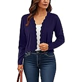 GRECERELLE Women's Long Sleeve Lightweight Open Front Cropped Cardigan Knit Sweaters Bolero Shrugs (S-2XL)