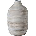 ALMA 9 Inch White Boho Vase for Modern Farmhouse|Ceramic Pampas Grass Vases|Decorative Rustic Vase for Home Decor, Modern Farmhouse, Coffee Table, Shelf, Mantel Decor