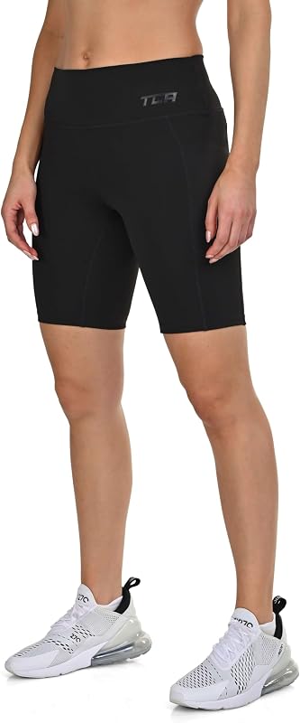 Mallas Cortas Mujer - Short Deportivo Mujer Cintura Alta y Control de Abdomen - 2 Bolsillos Laterales Abiertos - Mallas Cortas de Ciclismo Correr y Gym - Negro, XS
