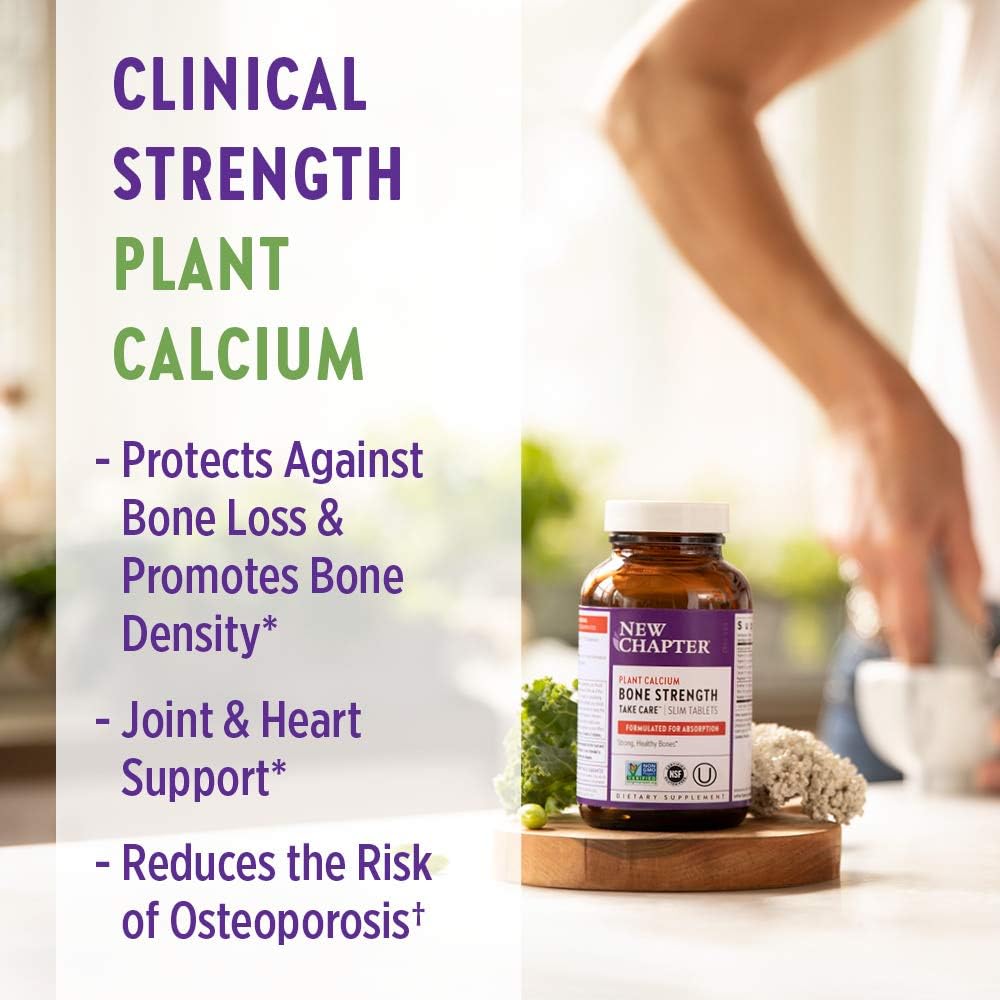 New Chapter Calcium Supplement – Bone Strength Whole Food Calcium with Vitamin K2 + D3 + Magnesium, Vegetarian, Gluten Free 180 count (2 month supply): Health & Personal Care