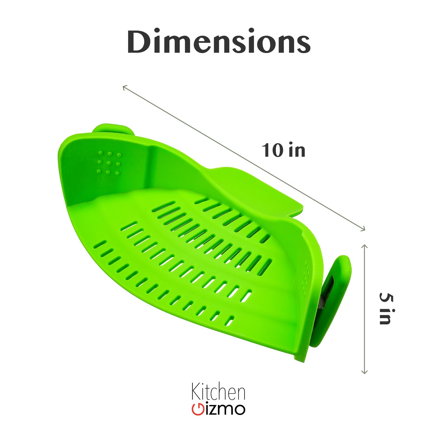 Kitchen Gizmo Snap N' Strain Clip On Strainer for Pots and Pans - Collapsible Silicone Pasta Strainer and Kitchen Gadget for Cooking - Easy to Use, Heat Resistant and Space Saving Colander - Green