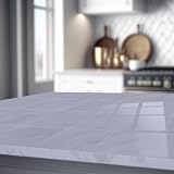 WALPLUS Marble Tile Stickers Glossy Waterproof Light Grey 24 pcs 15cm Kitchen view 5