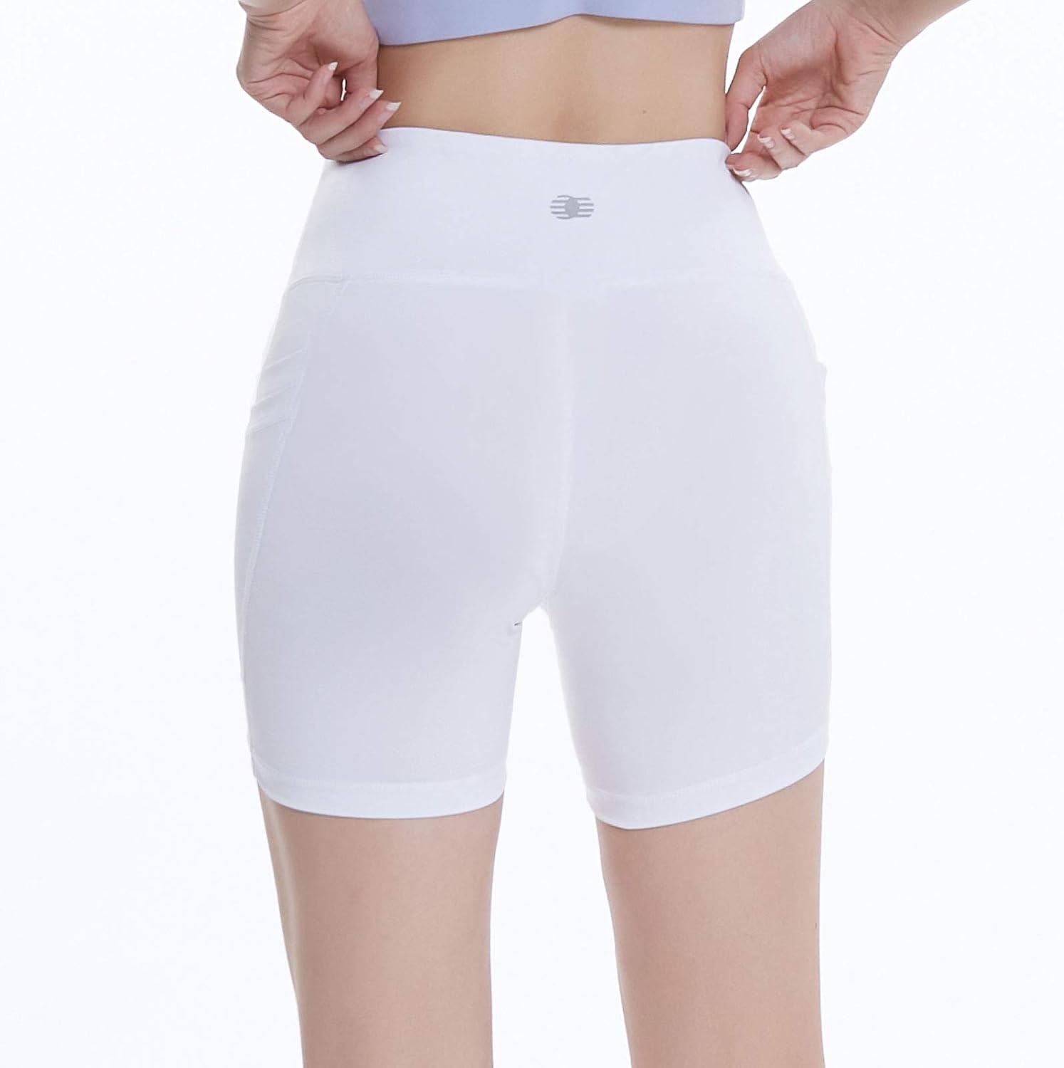 LAZALAM Women's 2" /5" /8" High Waist Workout Yoga Shorts with Pockets Athletic Running Shorts Exercise Biker Shorts: Clothing