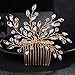 FXmimior Wedding Headpiece Crystal Rhinestone Hair Comb Hair Accessories for Bridal Bridesmaid Women (gold)