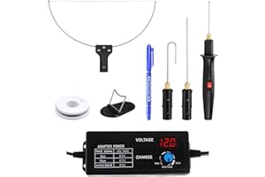 4 in 1 Foam Cutter Set with Digital Voltage Controller, GOCHANGE Electric Cutting Machine Pen Tools Kit, 100-240V /18W Styrofoam Cutting Pen with Electronic Voltage Transformer Adaptor