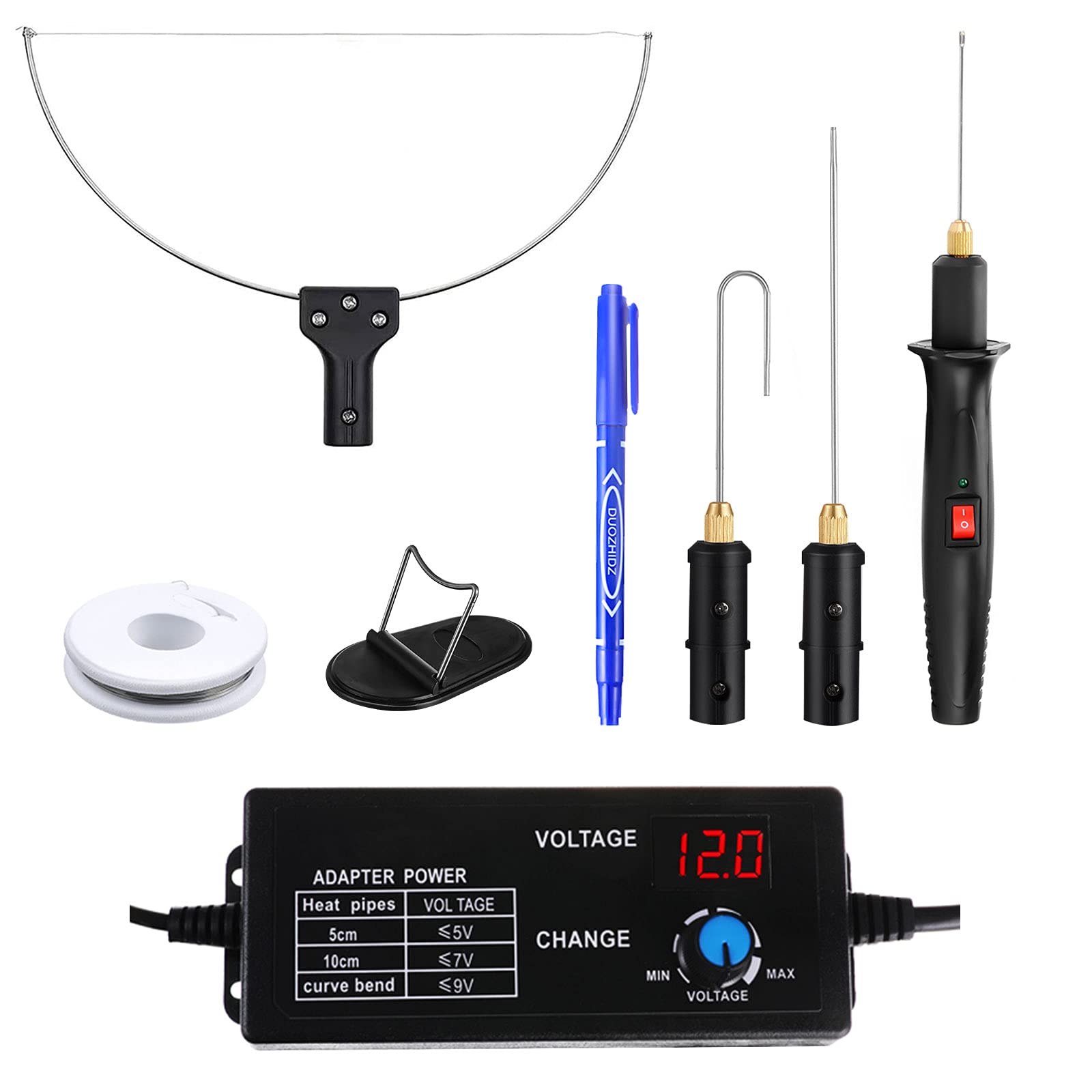 Photo 1 of 4 in 1 Foam Cutter Set with Digital Voltage Controller, GOCHANGE Electric Cutting Machine Pen Tools Kit, 100-240V /18W Styrofoam Cutting Pen with Electronic Voltage Transformer Adaptor