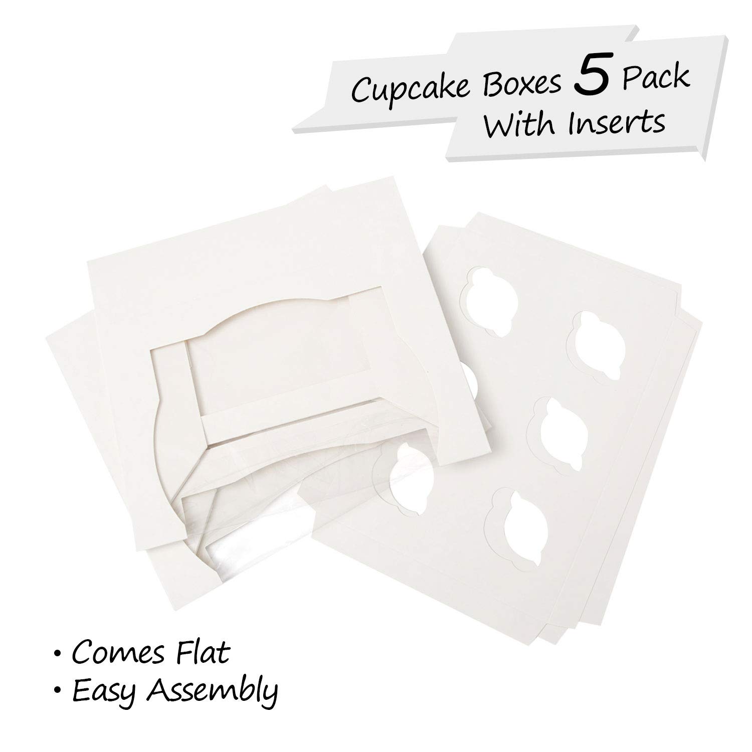 Yotruth White Mini Cupcake boxes 6 Slot 10\