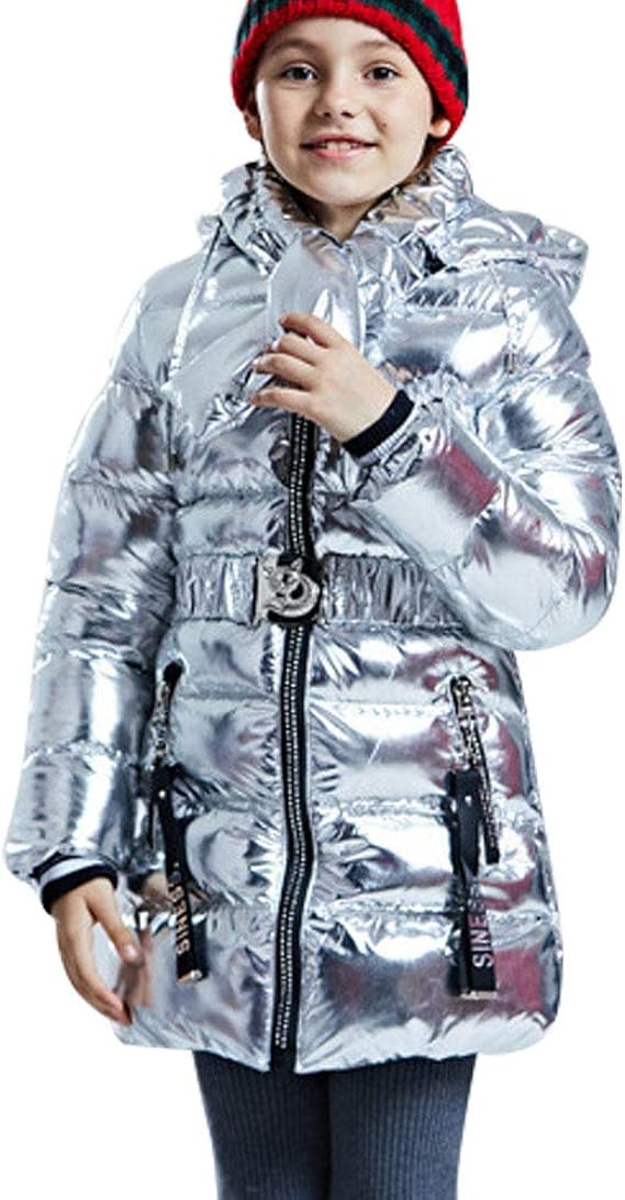 Amazon Skijakkeset 女の子 ロングダウンコート 防水 可愛いフード ベルト付き ガールズ ダウンジャケット 防寒 1 160 コート ジャケット 通販