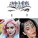 Fanme Face Gem Stickers Eyes Rhinestone Jewels Tattoo Mermaid Glitter Bindi Acrylic Crystal Body Jewelry Temporary Tattoo Fancy Makeup for Music Rave Festival Party Carnival 6 Pack (Pattern 1)