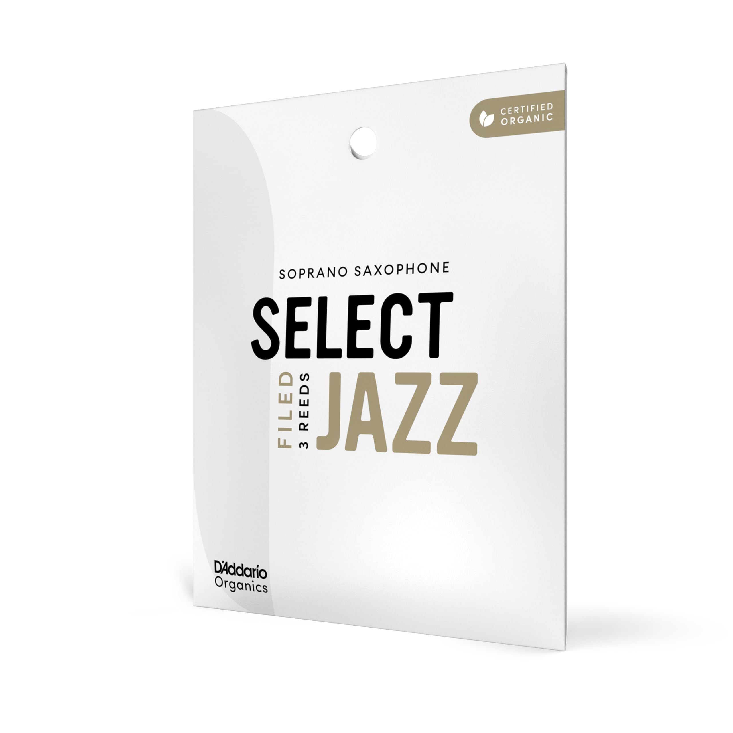 D'Addario Organic Select Jazz Filed Soprano Saxophone Reeds - Sax Reeds - Individually Sealed - 3 Soft, 3 Pack