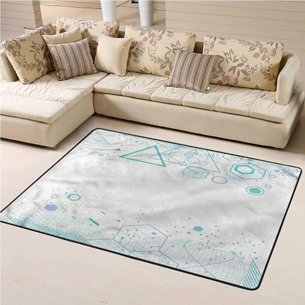 Area Rug Science, Sacred Geometry Astrology Multi Color Carpet Chic Geometric Design 5 x 8 Feet