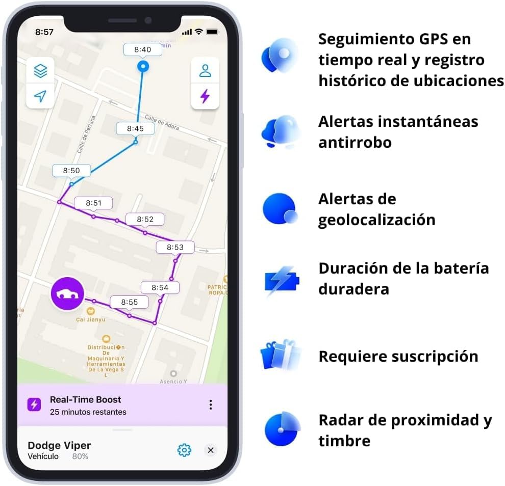 Invoxia GPS PRO Tracker - Real-time Location - 1-Year Subscription Included - for Cars, Motorcycles, Bicycles, Children - Motion and Tilt Alerts - 4G LTE-M Network - Up to 3 Months Battery Life