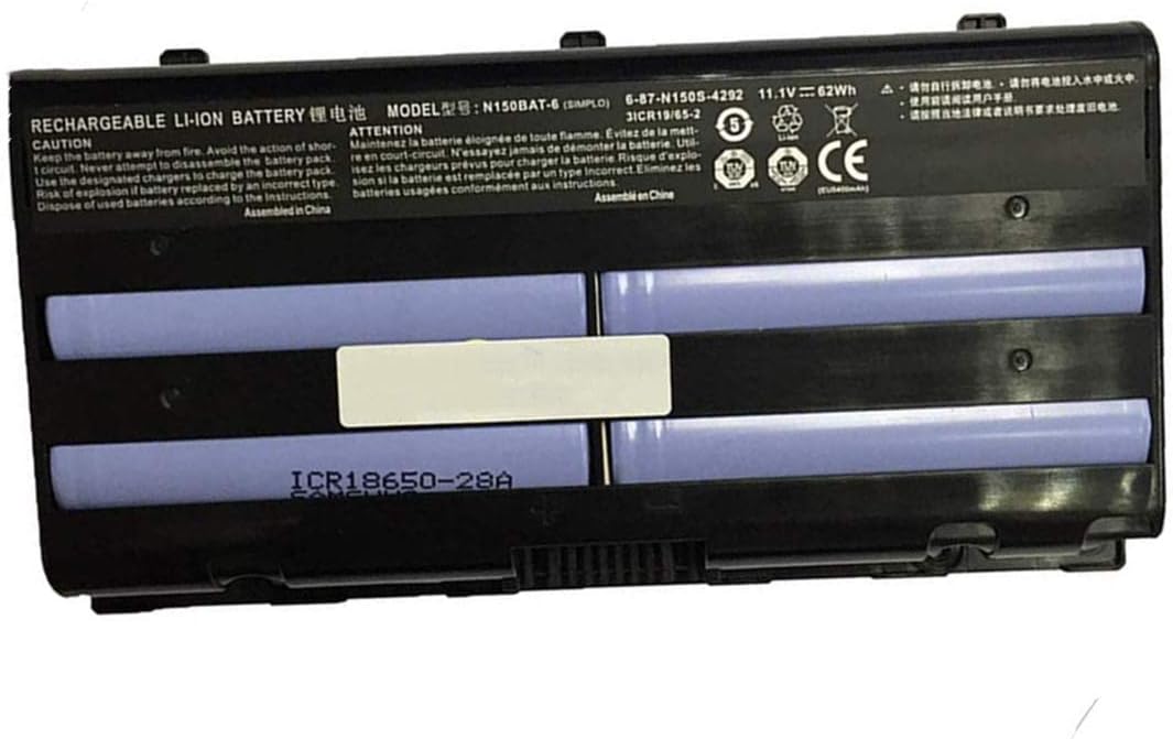 ASKC 11.1V 62Wh N150BAT-6 Laptop Battery for Clevo N150 MVGOS F5 F5-150a Z6 Series 6-87-N150S-4292 6-87-N150S-4U92 6-87-N150S-4U93
