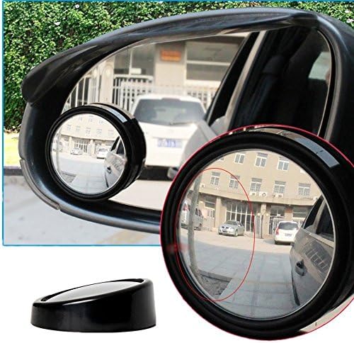 2 Pcs Universal 360° Adjustable Car Vehicle Rear View Rearview Blind Spot Side Stick-on Mirror Wide Angle Convex Rear Side View Blind Spot Mirror Small Round Mirror