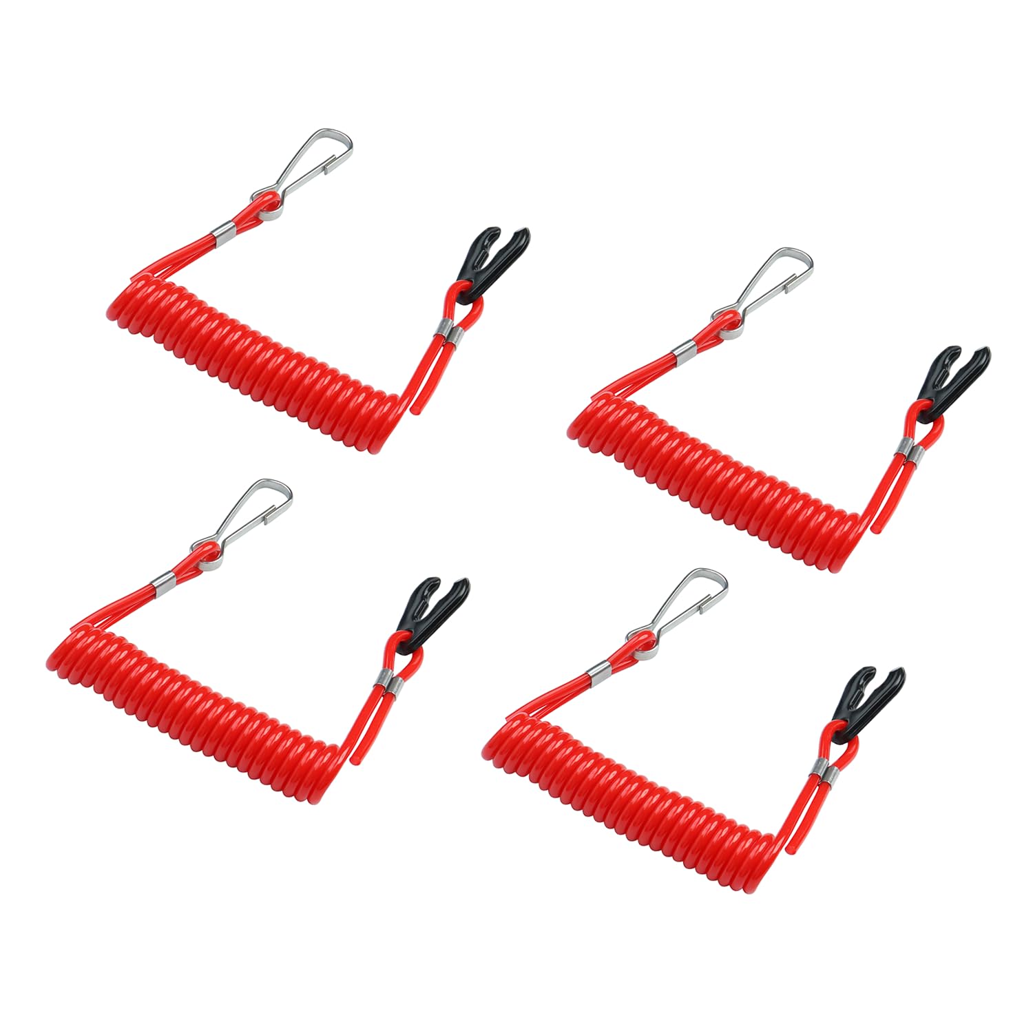 Photo 1 of 4 PCS Jet Ski Lanyard Boat Kill Switch Lanyard Tether Replace 6E9-82575-00 Compatible with Yamaha Outboard Mercury Tohatsu Honda Engine
