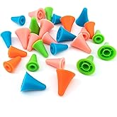BlingKingdom 30 PCS Knitting Needle Point Protectors, 2 Sizes Colorful Needle Tip Stoppers for Knitting Sewing DIY Art (15 PCS Small + 15 PCS Large)