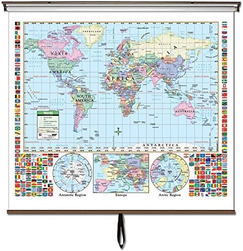 Amazon.com: World Primary Classroom Wall Map: Office Products