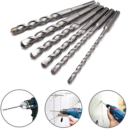 Assortiment De Forets Sds Plus 6 Nouveau Long Foret A Beton Maconnerie Marteau Rotatif Sds Plus A Queue Ronde Perforateur 6 16mm Argent Amazon Fr Bricolage
