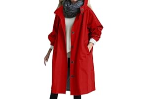 JMMSlmax Women's Rain Jacket Trench Jackets Rain Jacket Loose Winter Hooded Oversized Elegant Windbreaker Comfortable Outwear