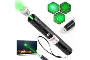 JANHER Green Laser Pointer High Power Pen - Long Range Rechargeable Laser Beam, USB Charging for Hiking, Presentations & Outdoor Use (Professional-Grade Green Light)
