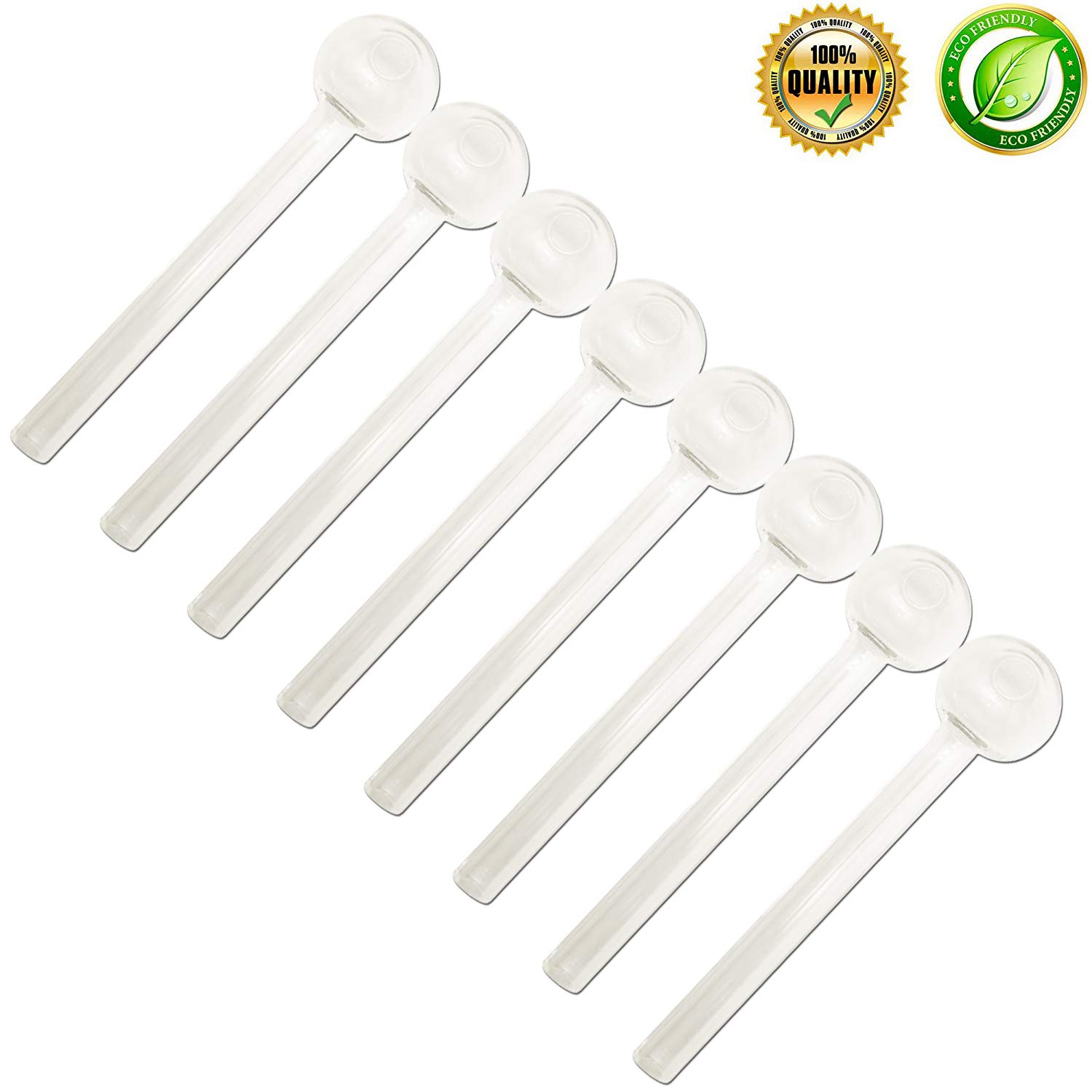 Feoinvc: 5'Hand-Blown Glass Essential Oil Burner, 8PCS Pure Transparent Set As Show