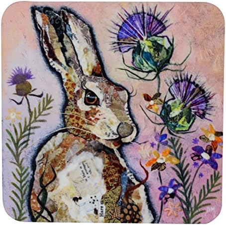 Dawn Maciocia Scottish Hare &amp; Thistle Coaster Table Mat