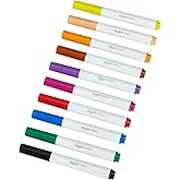 鶹 Basics Colored Markers Pack of 10, Broad Line Washable Markers, Multicolored for Drawing, School