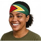 SUNRIBE Guyana Flag Bandana – 100% Cotton Red Yellow Green Black Caribbean Head Wrap – Guyanese Bandana for Carnival, J’ouvert, Festival, Cultural Events, Travel & Everyday Wear – Unisex