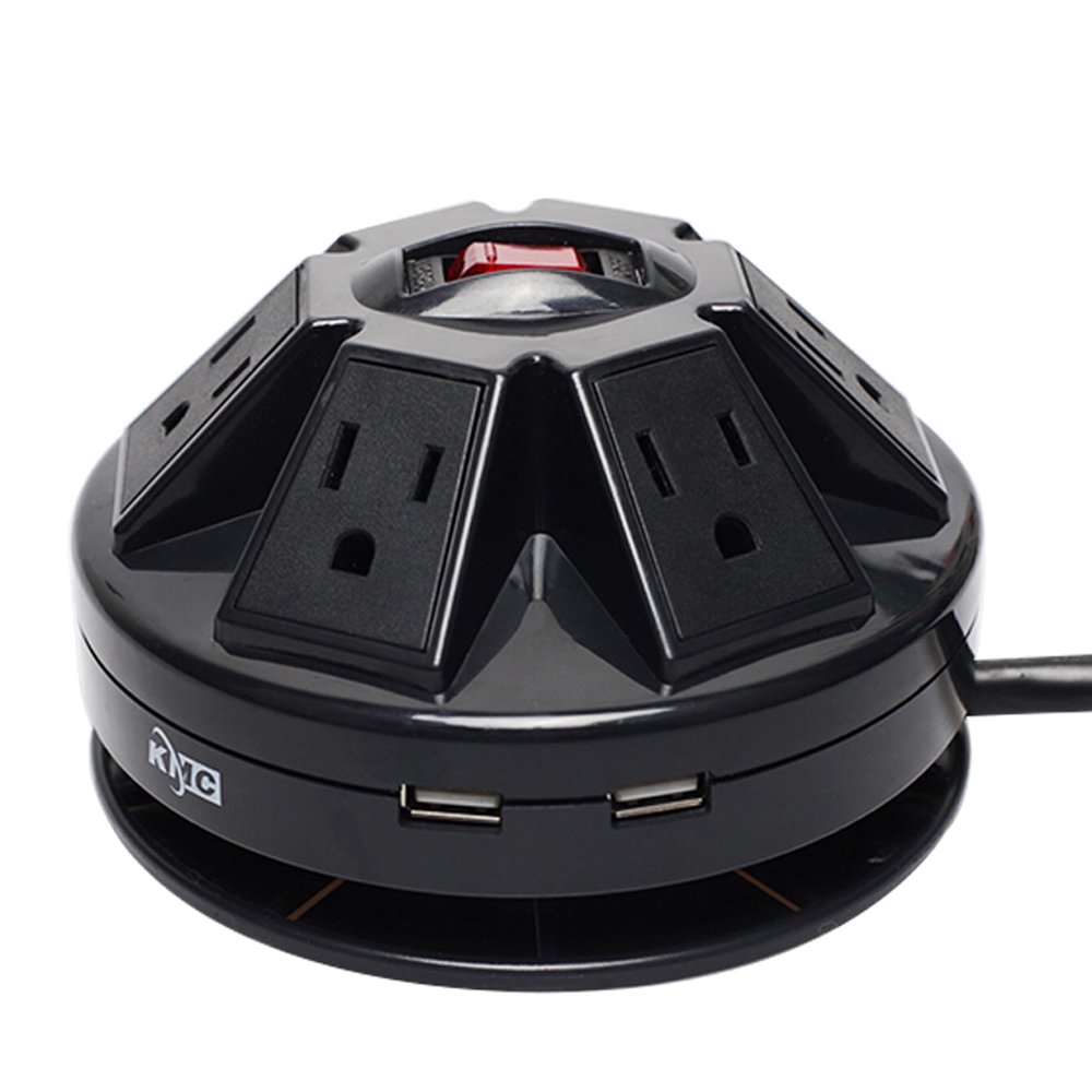 6Outlet Surge Protector Power Strip 2 USB (2.4A),Overload Protection