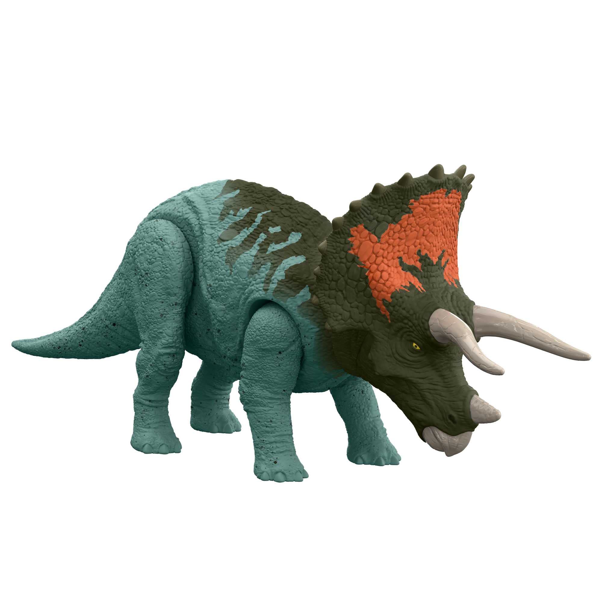 Jurassic World Dominion Roar Strikers Triceratops Dinosaur Action Figure with Motion and Sound, Toy Gift with Physical and Digital Play​, HDX40