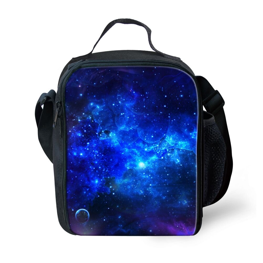 Showudesigns Galaxy Lunch Box for Girls School Small Insulated Lunch Box with Side Mesh Pocket Kids Pack Lunch Cooler Bag Meal Prep Bag Boys Lunchbox
